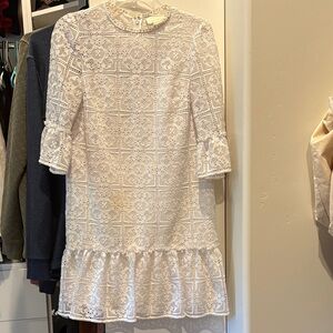 Kate Spade White Lace Dress, size 0